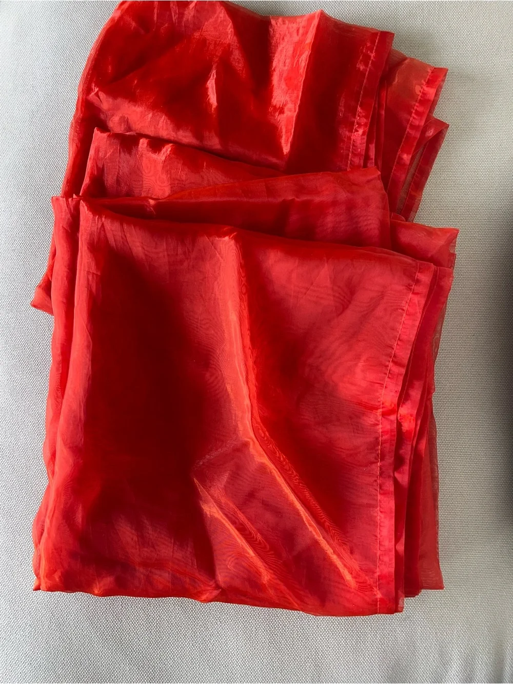 IKEA Vibrant Red/Burnt Orange Sheer Full Length Curtain Panels